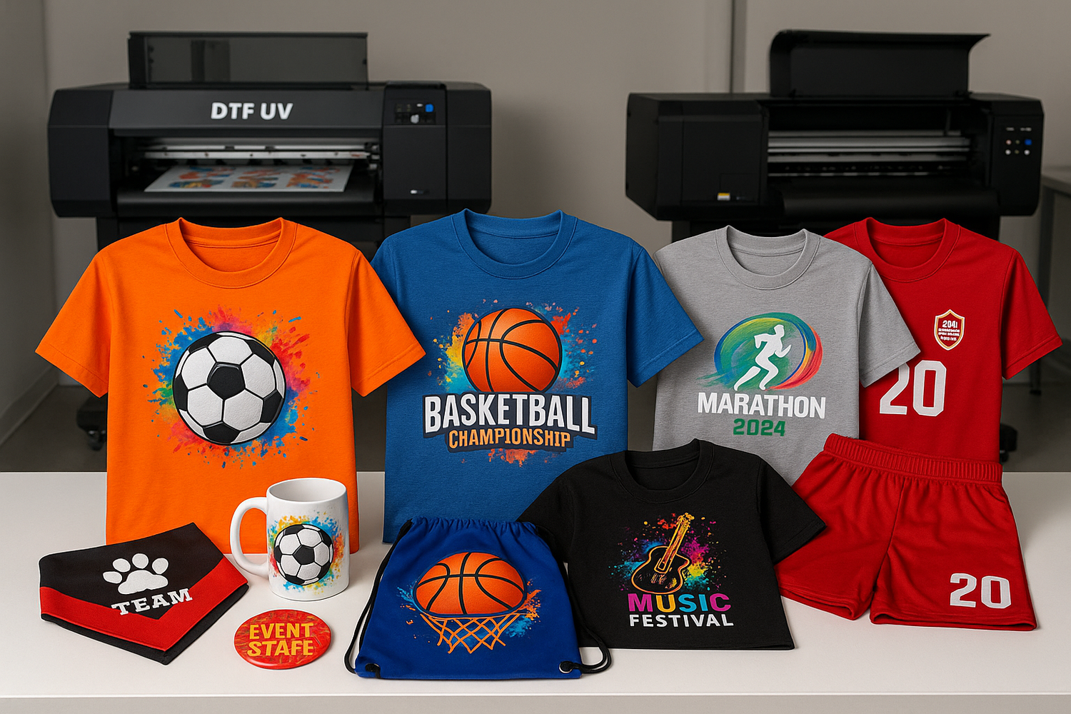 Eventos & Deportes (camisetas, bandanas, kits deportivos, merchandising).