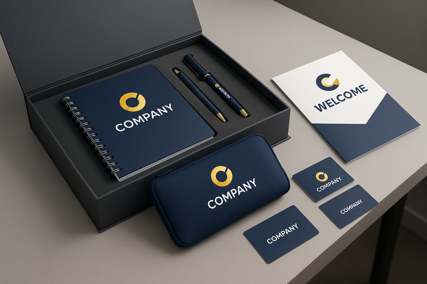 KIT BIENVENIDA EMPRESARIAL IMPRESO EN DTF UV